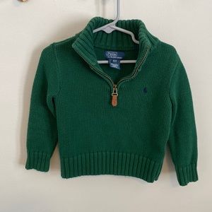 Green Polo Ralph Lauren half zip sweater 2T